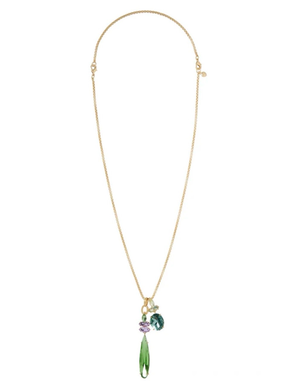Roxanne Assoulin The Crystal Icicle Pendant Necklace Crushed Violet& Green Apple